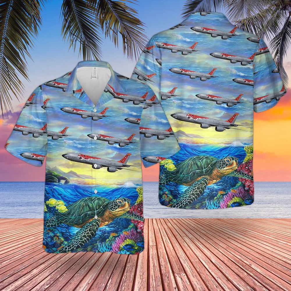 US Air Force Hawaiian Shirt, US Air Force New Jersey 108th Wing KC-135R Stratotanker Hawaiian Shirt