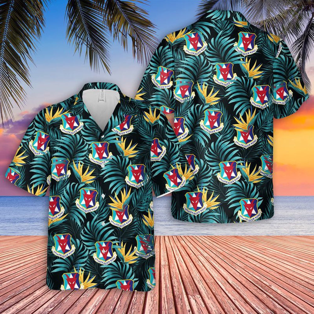 US Air Force Hawaiian Shirt, US Air Force New Jersey Air National Guard, 177th Fighter Wing Hawaiian Shirt