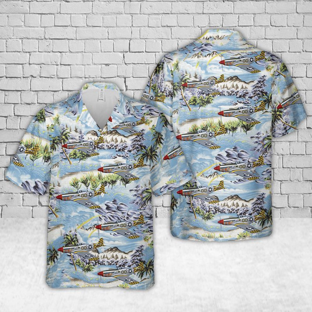 US Air Force Hawaiian Shirt, US Air Force North American P-51D Mustang Boo-Man Choo Hawaiian Shirt