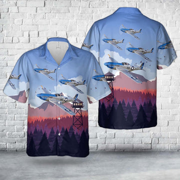 US Air Force Hawaiian Shirt, US Air Force North American P-51D Mustang Moonbeam McSwine Hawaiian Shirt