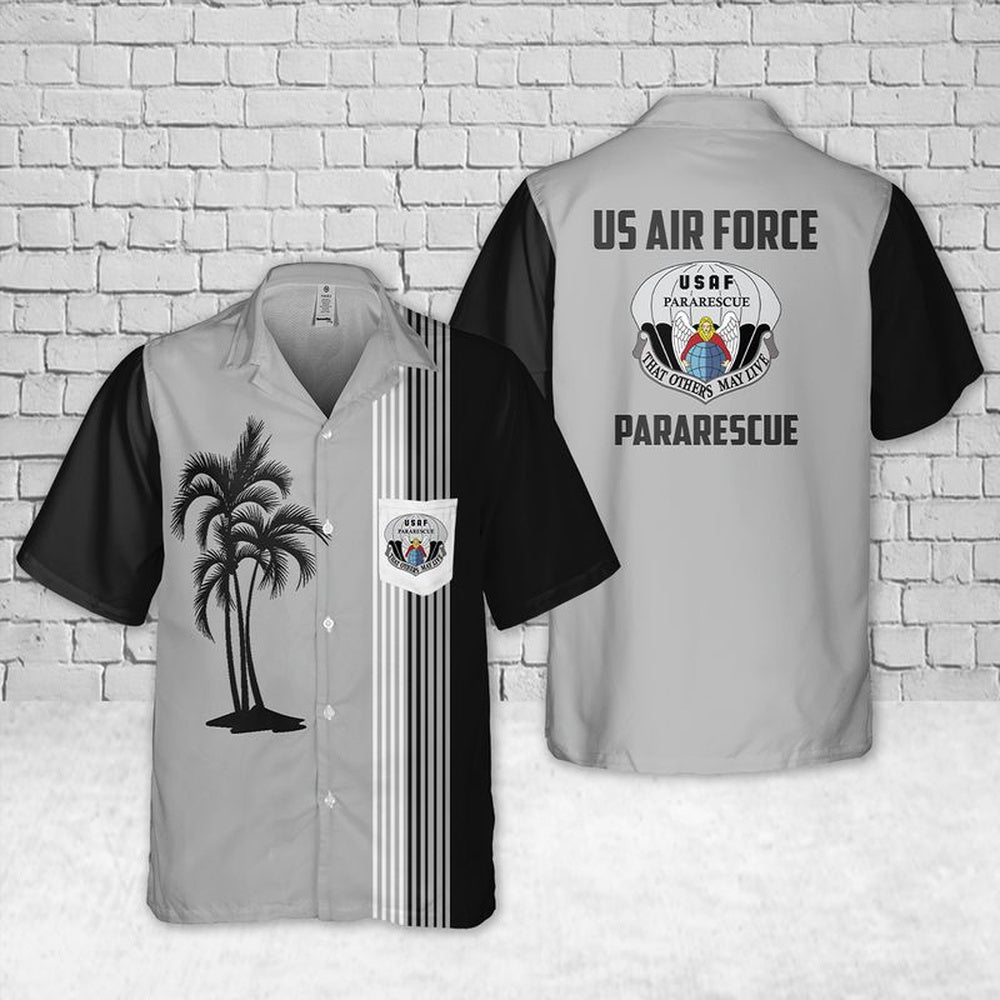 US Air Force Hawaiian Shirt, US Air Force Pararescue Pocket Hawaiian Shirt