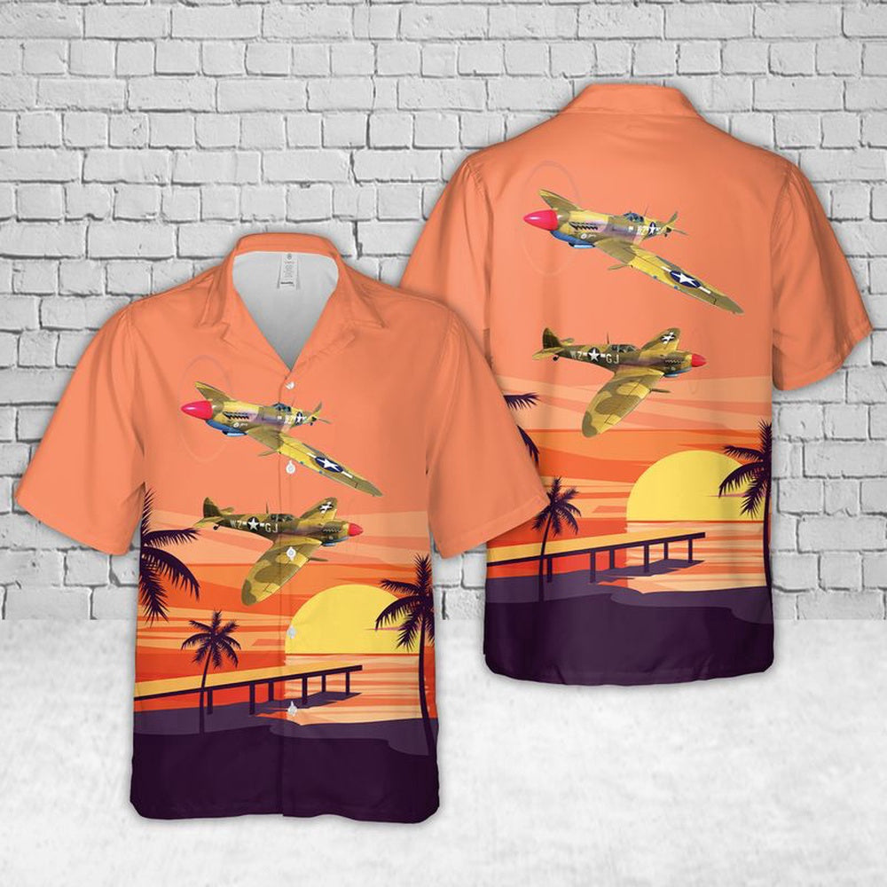 US Air Force Hawaiian Shirt, US Air Force Supermarine Spitfire Mk.IX WZ-GJ Eleonor Of 31st Fighter Group In World War II Hawaiian Shirt