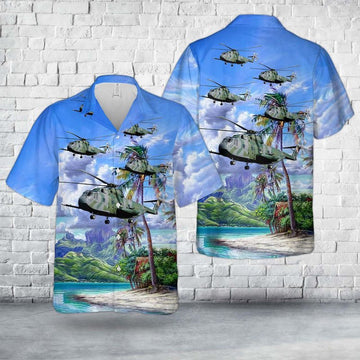US Air Force Hawaiian Shirt, US Air Force Vietnam Era Sikorsky HH-3E Jolly Green Giant Hawaiian Shirt