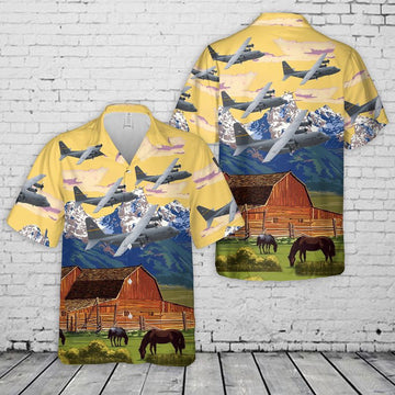 US Air Force Hawaiian Shirt, US Air Force Wyoming 153d Airlift Wing C-130H Hercules Hawaiian Shirt