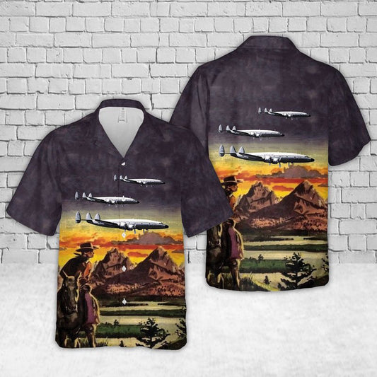 US Air Force Hawaiian Shirt, US Air Force Wyoming 153d Airlift Wing Lockheed C-121G Constellation 54-4062 Hawaiian Shirt