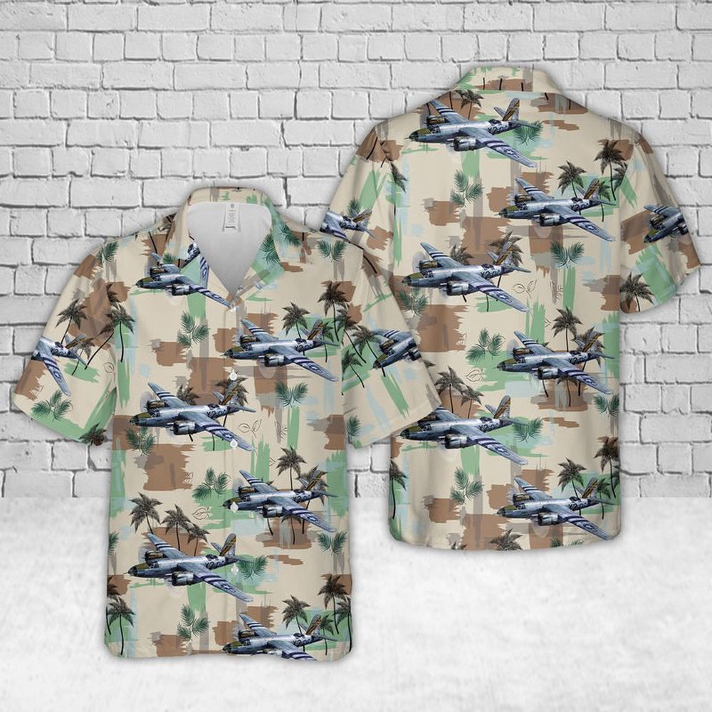 US Air Force Hawaiian Shirt, US Air Forces Martin B-26 Marauder Dee Feater X2-A WW2 Hawaiian Shirt