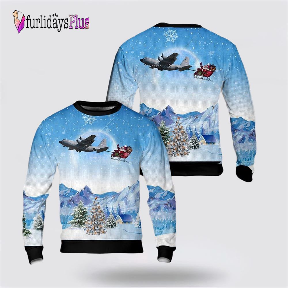 US Air Force Lockheed C-141 Starlifter Christmas Sweater, Christmas Gift For Military Personnel