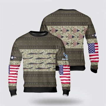 US Air Force Lockheed YF-117A Nighthawk US Flag Paint Scheme Sweater 3D, Sweater For Military Personnel