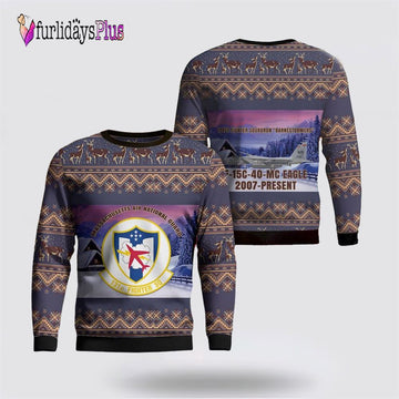 US Air Force Massachusetts Air National Guard 104th Fighter Wing Eagle Christmas Sweater 3D, Christmas Gift For Military Personnel