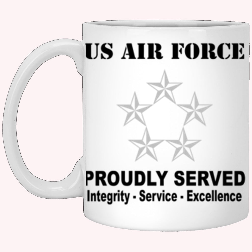 US Air Force O-10 General of the Air Force GAF O10 General Officer Ranks Proudly Served Core Values White Mug