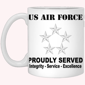 US Air Force O-10 General of the Air Force GAF O10 General Officer Ranks Proudly Served Core Values White Mug