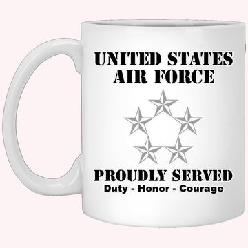 US Air Force O-10 General of the Air Force GAF O10 General Officer Ranks White Coffee Mug