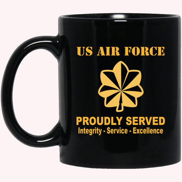 US Air Force O-4 Major Maj O4 Field Officer Ranks Proudly Served Black Mug