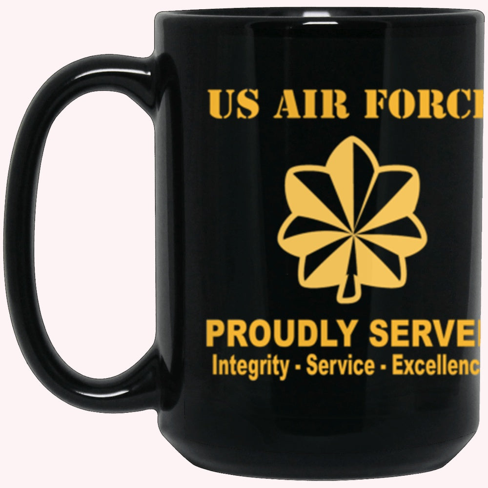 US Air Force O-4 Major Maj O4 Field Officer Ranks Proudly Served Core Values Black Mug