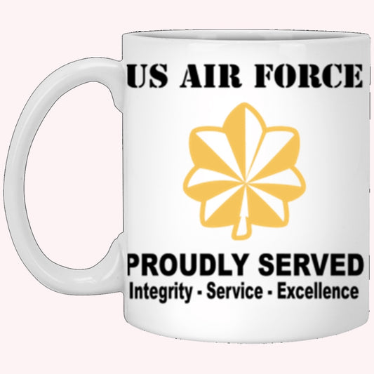 US Air Force O-4 Major Maj O4 Field Officer Ranks Proudly Served Core Values White Mug