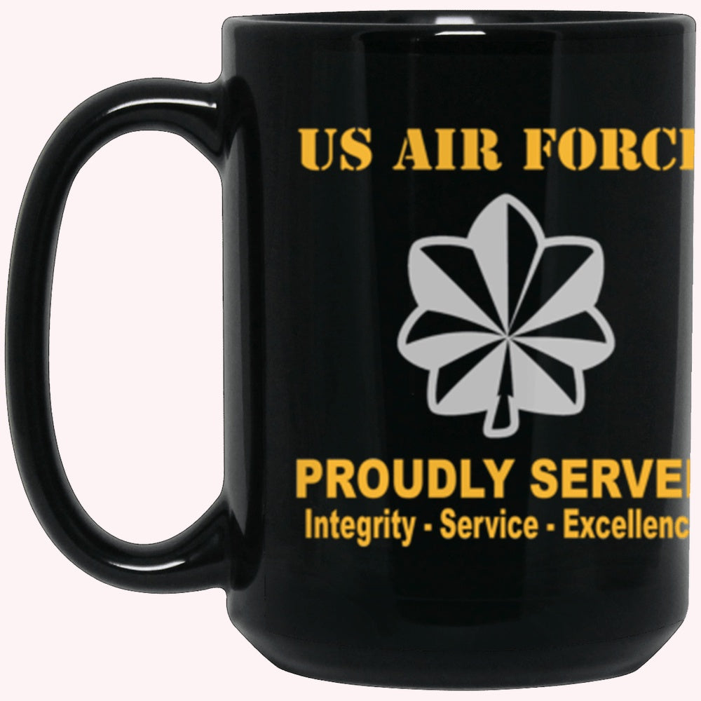 US Air Force O-5 Lieutenant Colonel Lt Co O5 Field Officer Ranks Proudly Served Core Values Black Mug