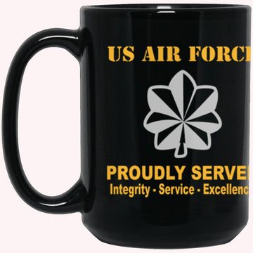 US Air Force O-5 Lieutenant Colonel Lt Co O5 Field Officer Ranks Proudly Served Core Values Black Mug