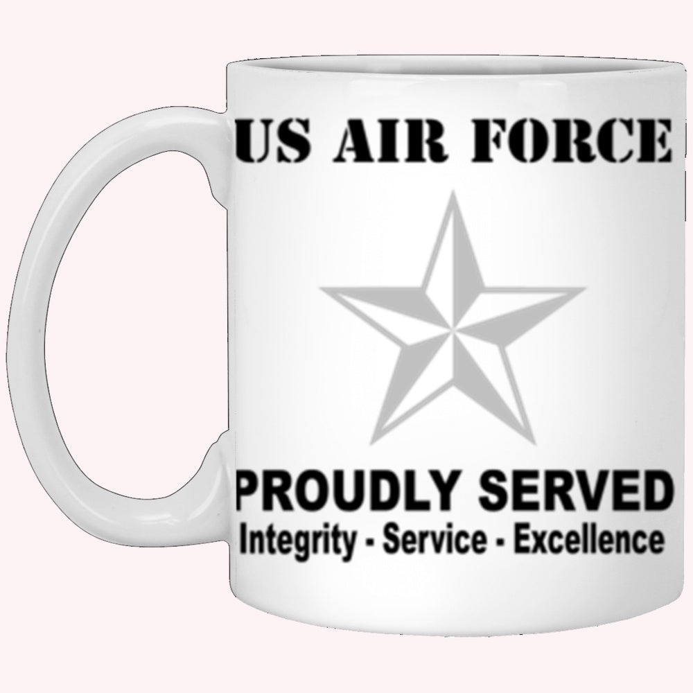 US Air Force O-7 Brigadier General Brig O7 General Officer Ranks Proudly Served Core Values White Mug
