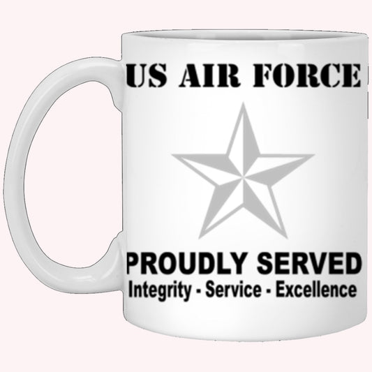 US Air Force O-7 Brigadier General Brig O7 General Officer Ranks Proudly Served Core Values White Mug