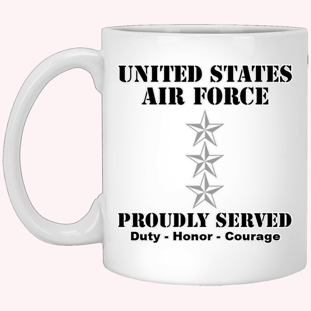 US Air Force O-9 Lieutenant General Lt Ge O9 General Officer Ranks White Coffee Mug