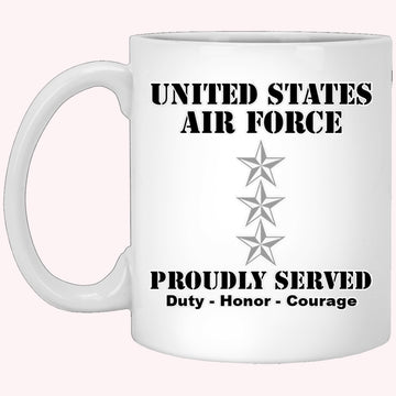 US Air Force O-9 Lieutenant General Lt Ge O9 General Officer Ranks White Coffee Mug