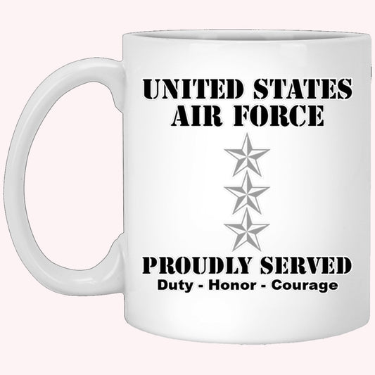 US Air Force O-9 Lieutenant General Lt Ge O9 General Officer Ranks White Coffee Mug