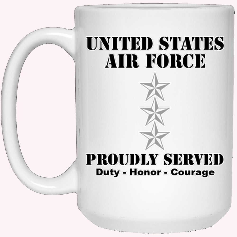 US Air Force O-9 Lieutenant General Lt Ge O9 General Officer Ranks White Coffee Mug