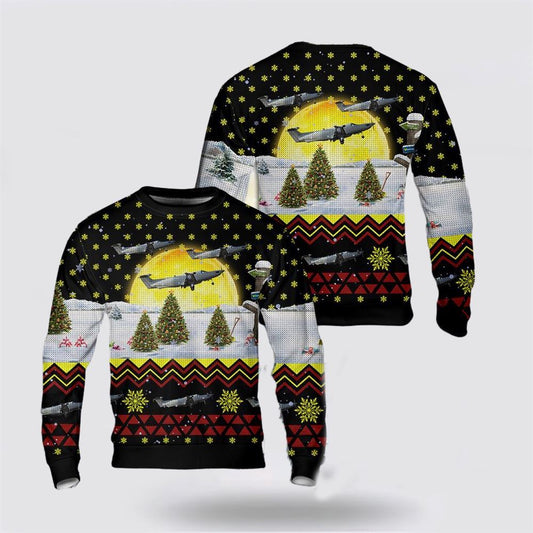 US Air Force Pilatus U-28A Draco 07-0838 Christmas AOP Sweater, Sweater For Military Personnel