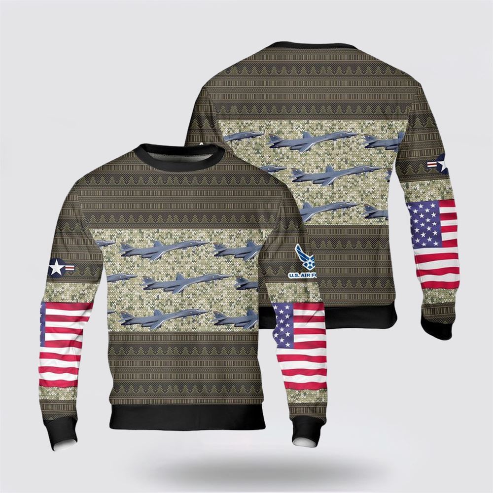 US Air Force Rockwell B-1B Lancer Sweater 3D, Sweater For Military Personnel