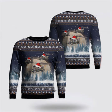 US Air Force Sikorsky MH-53 Christmas AOP Sweater, Sweater For Military Personnel