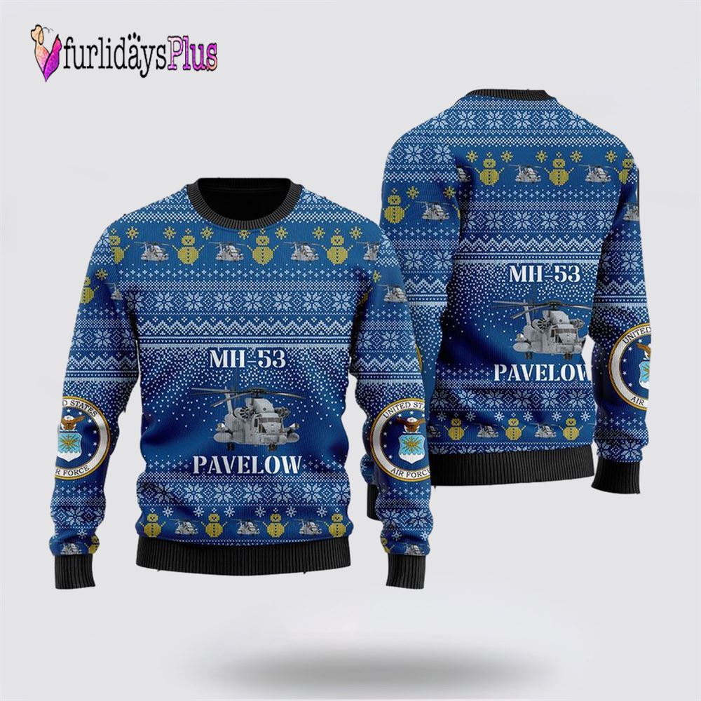 US Air Force Sikorsky MH-53 Pave Low Christmas Sweater 3D, Christmas Gift For Military Personnel