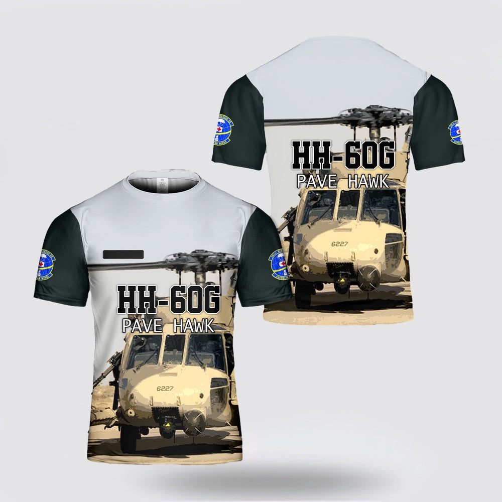 US Air Force T Shirt, Custom Name US Air Force HH-60G Pave Hawk helicopters from the 301st Rescue Squadron 3D T-shirt