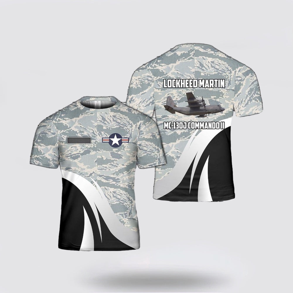 US Air Force T Shirt, Custom Name US Air Force Lockheed Martin MC-130J Commando II 3D T-shirt