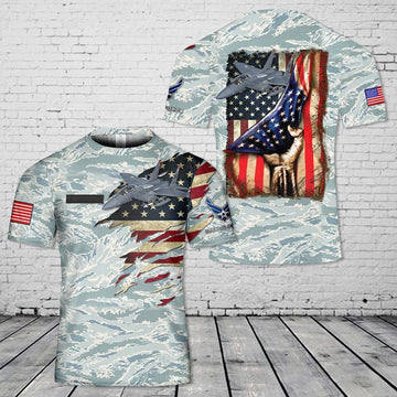 US Air Force T Shirt, Custom Name US Air Force McDonnell Douglas F-15 Eagle 3D T-shirt