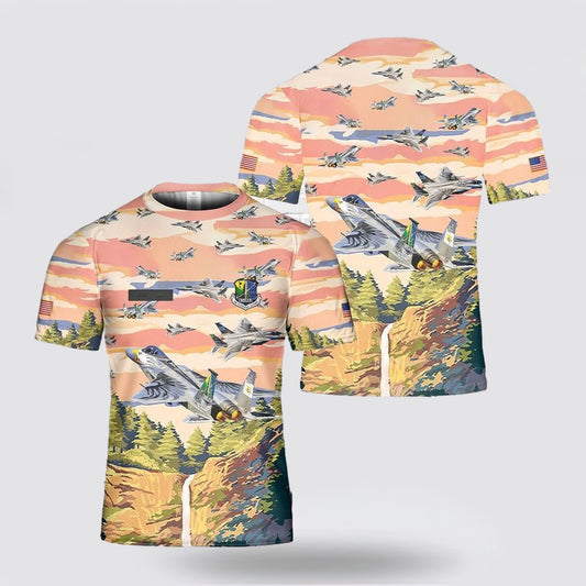 US Air Force T Shirt, Custom Name US Air Force Oregon Air National Guard F-15 Eagle 3D T Shirt