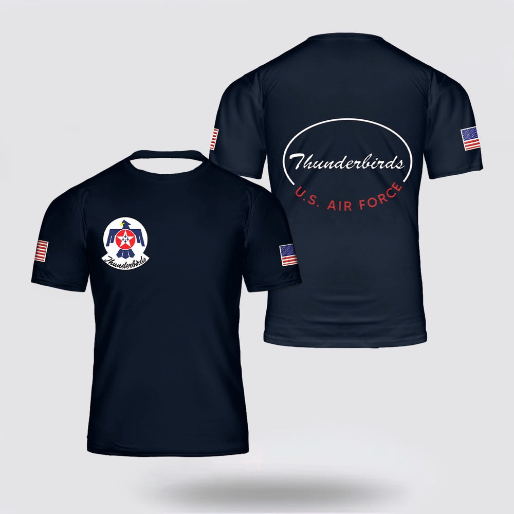 US Air Force T Shirt, Custom Name US Air Force Thunderbirds All Over Print 3D T Shirt
