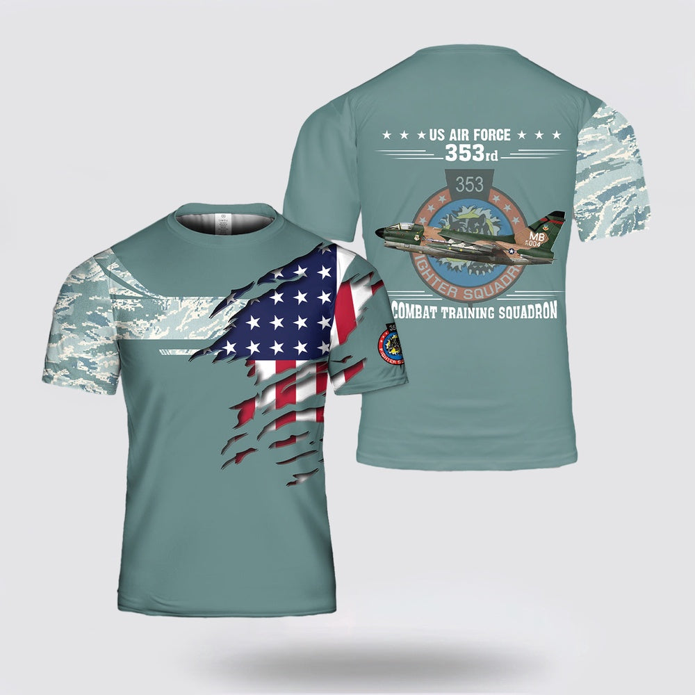 US Air Force T Shirt, US Air Force 353rd Combat Training Squadron Vought A-7D 3D T-Shirt, US Air Force Shirt