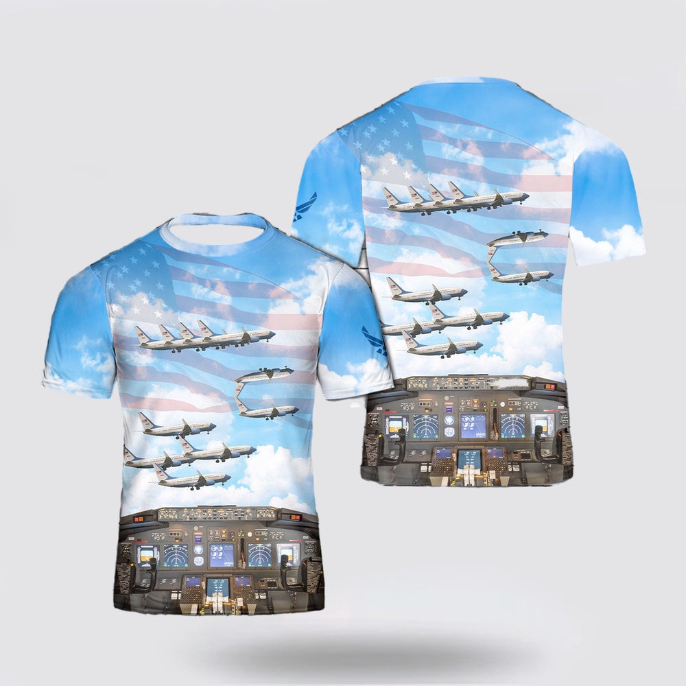 US Air Force T Shirt, US Air Force Boeing C-40C BBJ (737-7CP) 3D T-Shirt, US Air Force Shirt