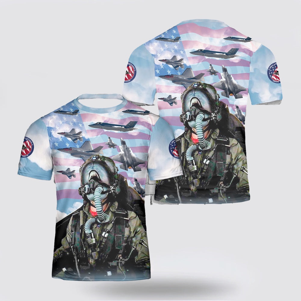US Air Force T Shirt, US Air Force F-35A Demonstration Team flight demonstration team 3D T Shirt, US Air Force Shirt