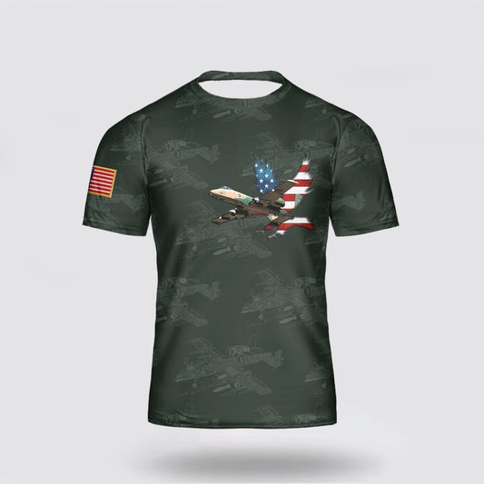 US Air Force T Shirt, US Air Force Fairchild A-10C Thunderbolt II 3D Printed T-shirt, US Air Force Shirt