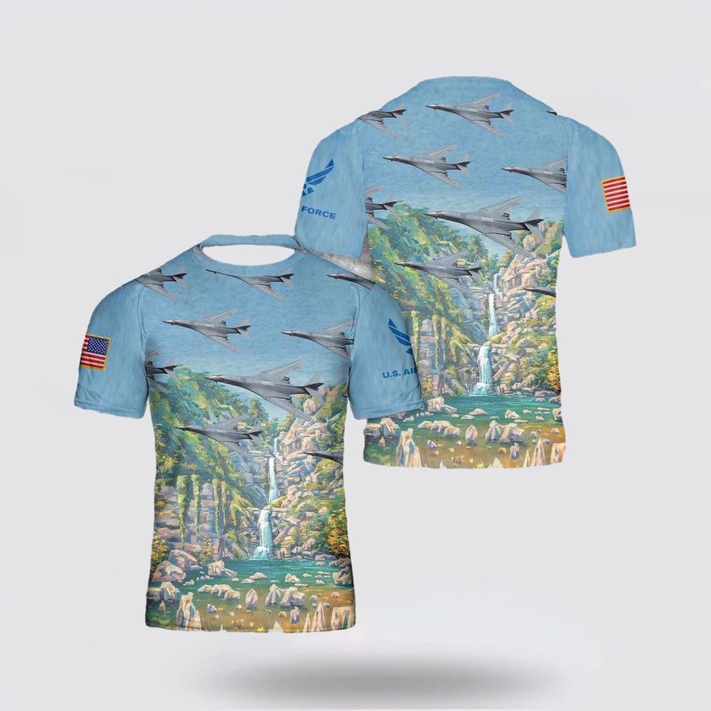 US Air Force T Shirt, US Air Force Rockwell B-1 Lancer 3D T-Shirt, US Air Force Shirt