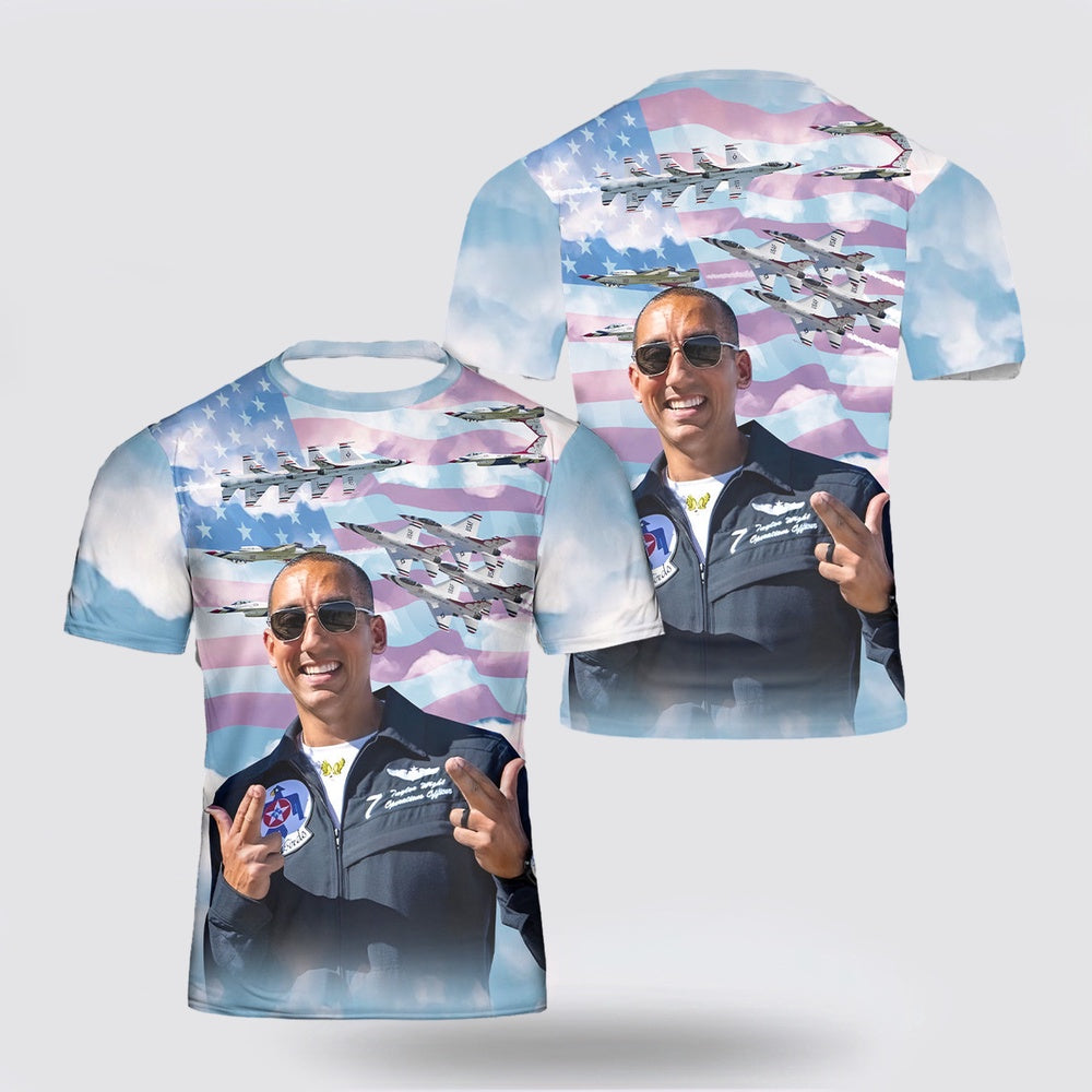 US Air Force T Shirt, US Air Force Thunderbirds Flash 7 3D T Shirt, US Air Force Shirt