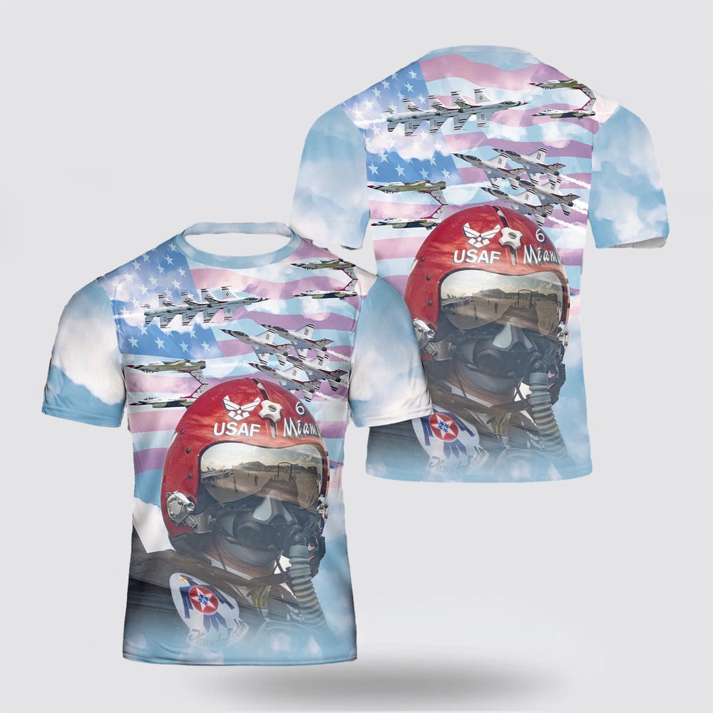 US Air Force T Shirt, US Air Force Thunderbirds Miami 6 3D T Shirt, US Air Force Shirt
