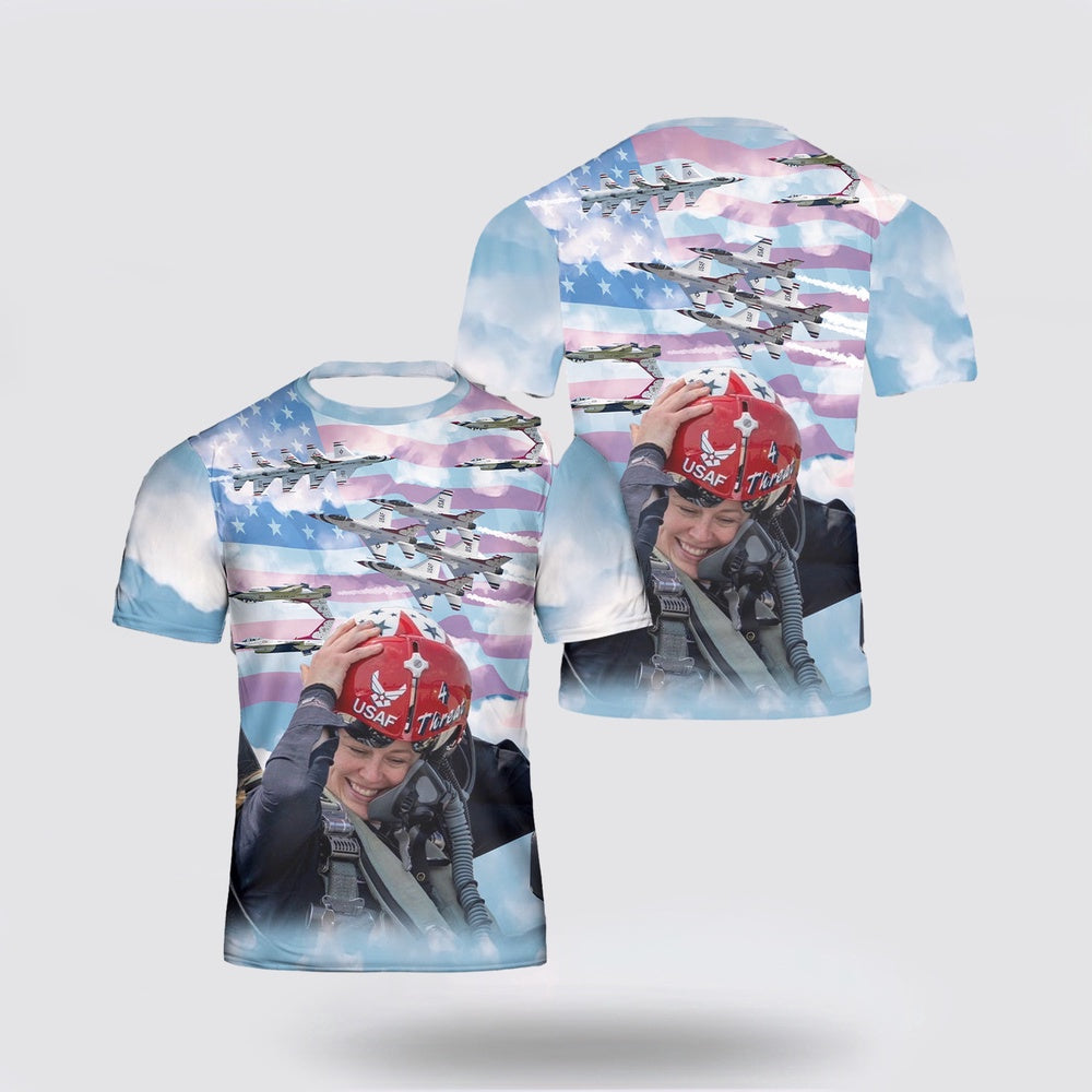 US Air Force T Shirt, US Air Force Thunderbirds Threat 4 3D T Shirt, US Air Force Shirt