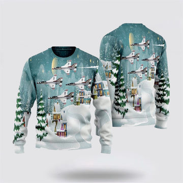 US Air Force Thunderbirds Christmas Sweater 3D, Sweater For Military Personnel