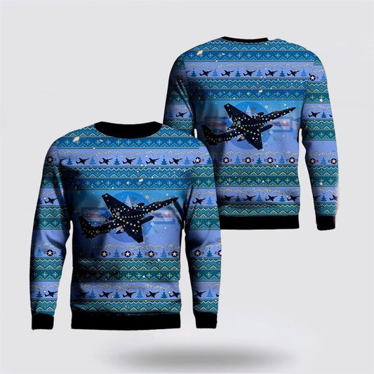 US Air Force U-2 Dragon Lady Christmas AOP Sweater, Sweater For Military Personnel