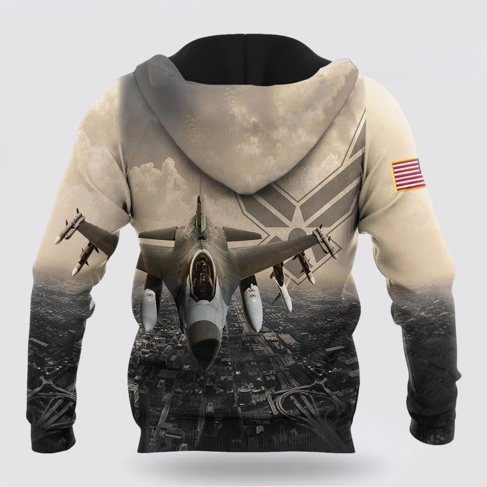 Us Air Force Hoodie, US Air Force Veteran All Over Printed Unisex Hoodie