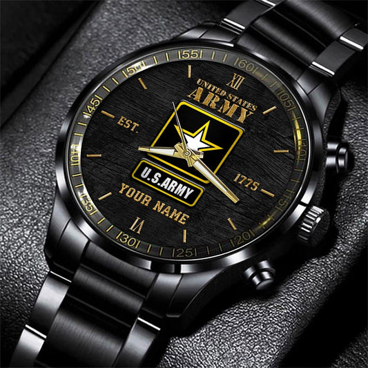 US Army Black Fashion Watch Personalized Your Name, Military Watches, Army Watches, Military Watches For Men