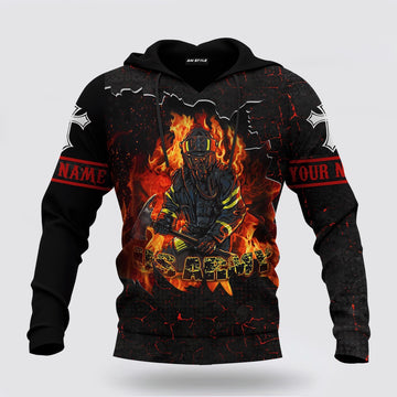 Us Army Hoodie, US Army Firefighter And Devil Jesus Customized 3D All Over Printed Hoodie