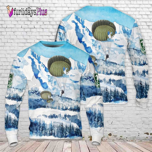 US Army Special Forces 10th Special Forces Group (Airborne) (10th SFG (A)) Parachute Christmas Sweater